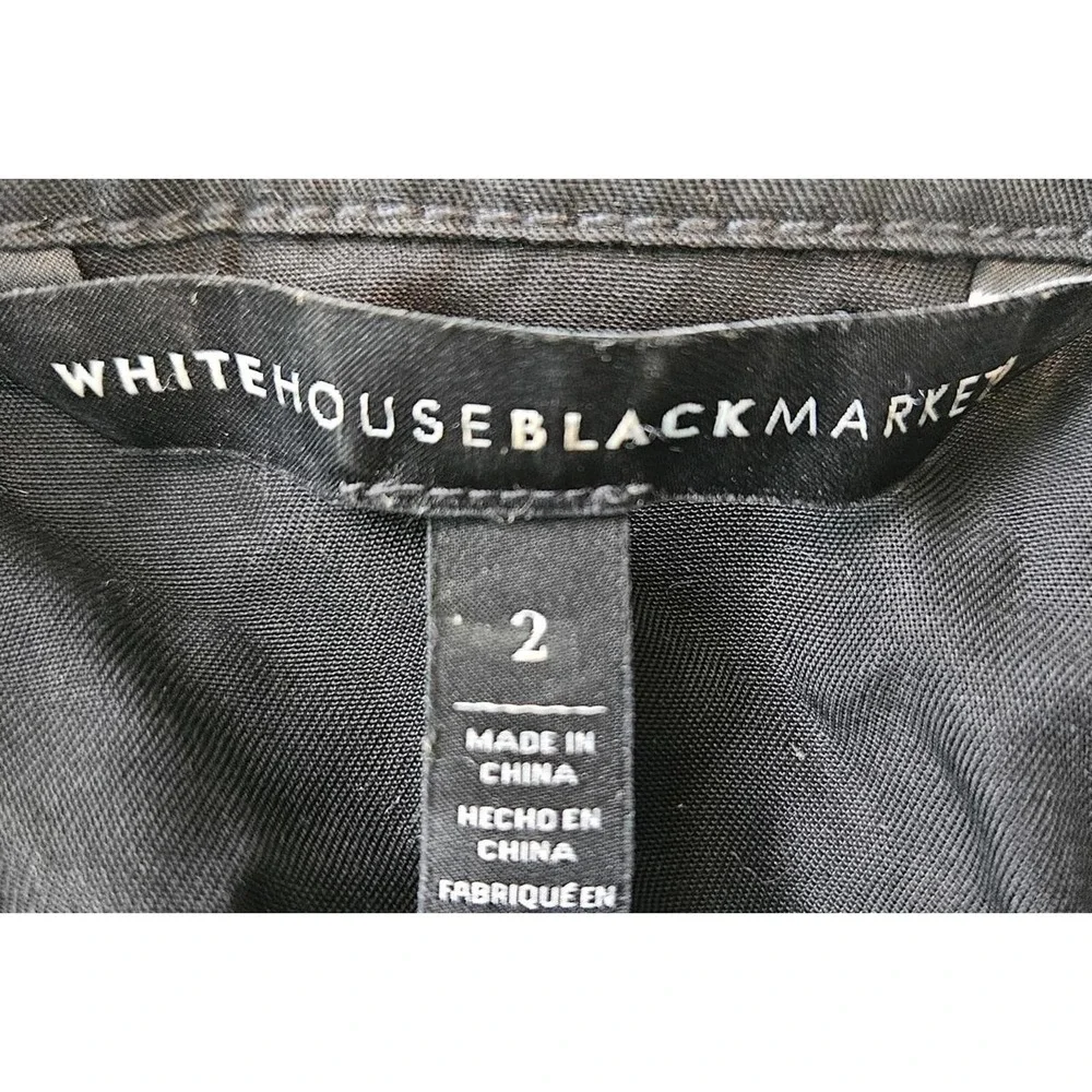 White House Black Market Black Lyocell Utility Belted Shirt Dress Size 2 - Picture 3 of 6
